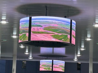 Outdoor IP65, Digital 360 Chandelier LED Flexible Curved 60” Display Screen - Barrel Run Enclosures