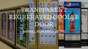 Transparent LCD Digital Display Cooler Doors with Interactive LCD Monitor, Activation Sensors, 24/7 Runtime, Windows & Android Operating System (32” to 98} - Barrel Run Enclosures